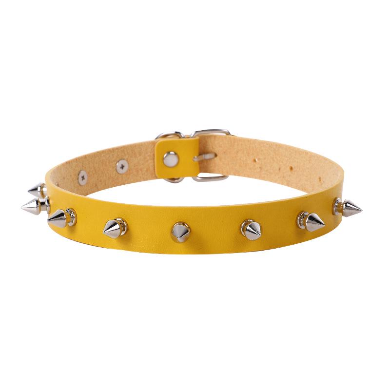 New European & American Punk Rivet PU Choker Necklace - Gothic Harajuku Style