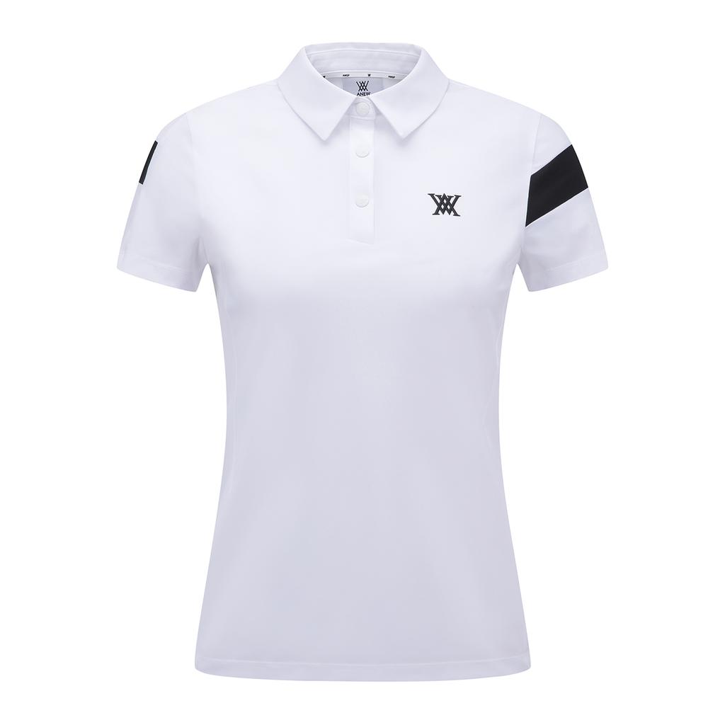 ANEW GOLF Women Ice Dots Incision Point Short T-Shirt_Wh