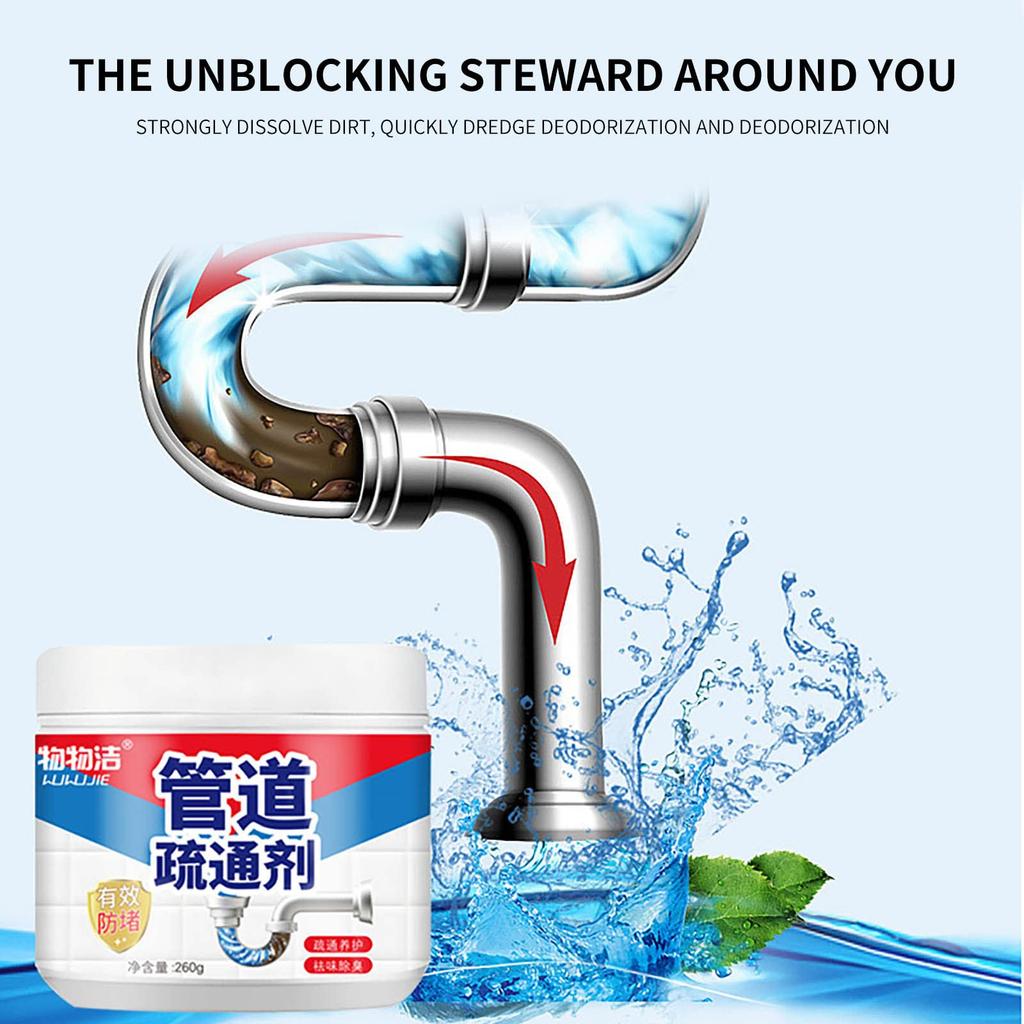 260g Sewer Toilet Dredge Powder Ultimate Sink & Drainage Cleaner Kitchen Toilet Pipeline Quick Cleaning Tool Cleaner Powder