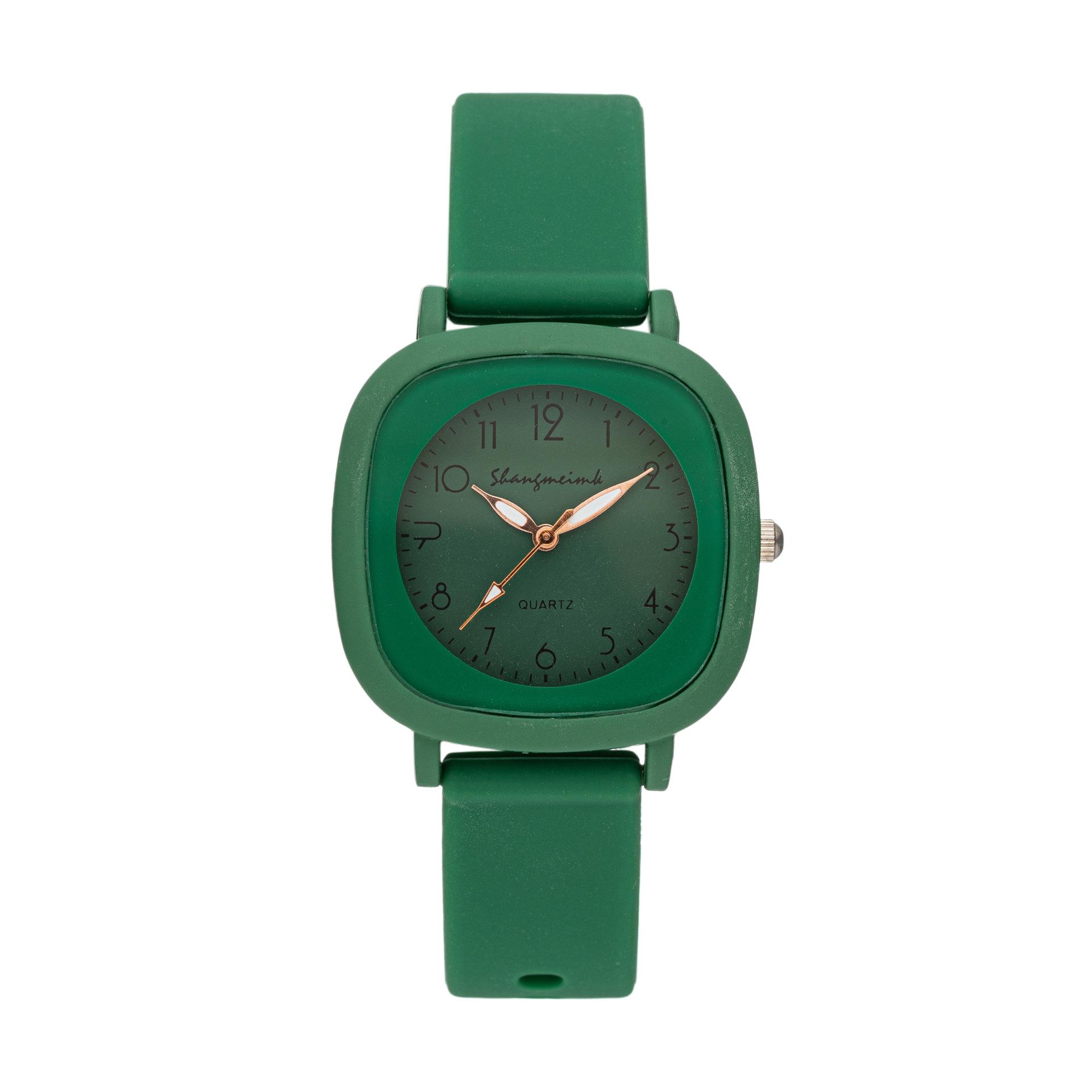 

Квадратные женские кварцевые часы оригинального дизайна, модные студенческие часы, милые часы для девочек, лучшие подарки для женщин зелёный