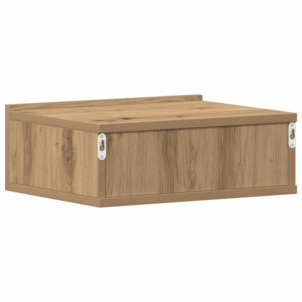 Pływająca Szafka Nocna Artisan Oak 40X32X15 Cm Drewno Klejone