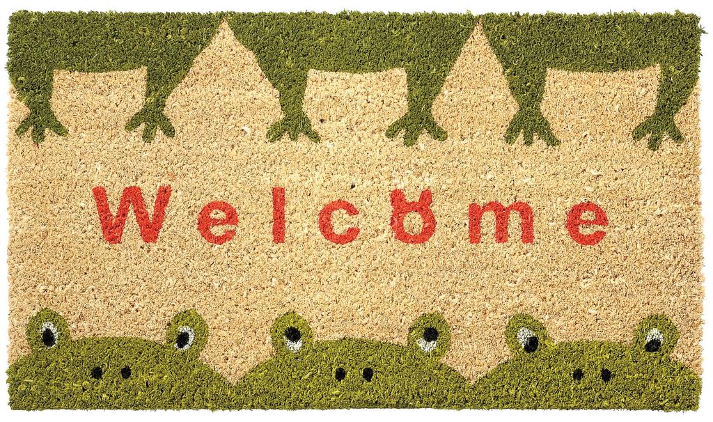 Coir Mat Rectangle Frog 70×40cm 17-009