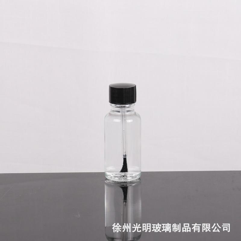 10Pcs 5-100ml Glass Nail Polish Bottle with Brush, Refillable Essential Oil Container, Empty Cosmetic Sample Pot