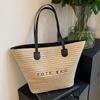 Korean Version of the New Product Temperament Simple Straw Woven Large-capacity Tote Bag Women's Niche Design Commuter Versatile Vacation Shoulder Bag