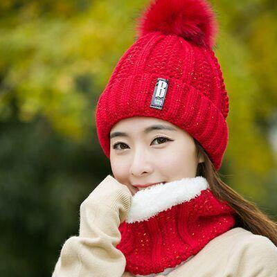 Warm Hat Children's Autumn and Winter Knitted Wool Hat Warm Plush Thickened Versatile Letter B Standard Wool Hat