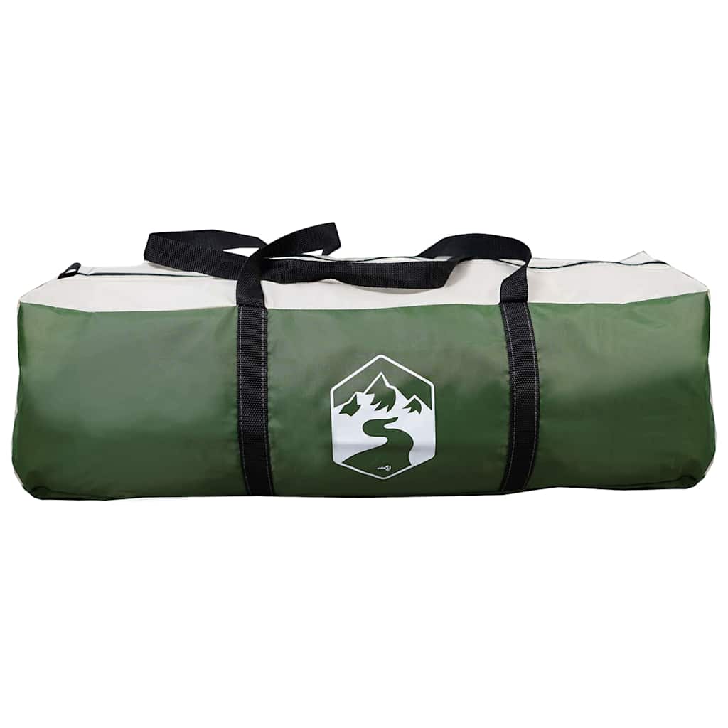 6 Person Tunnel Tent in Green and White 700 x 590 x 215 cm