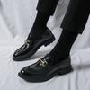 Black Gentleman's Luxury Leather Loafers Slip-on Business Oxford Lace-up Shoes European Style Dinner Dress Shoes Social Shoes