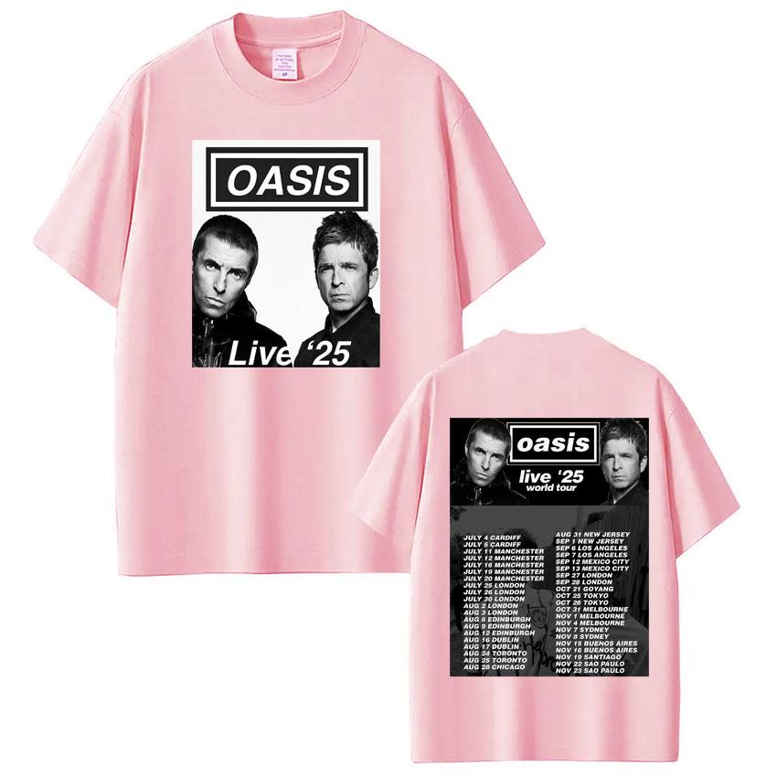British Rock Band OASIS Live 25 World Tour 2025  Tshirt Men Woman Oversized T Shirts Hip Hop Summer Cotton Gothic Punk Tshirts