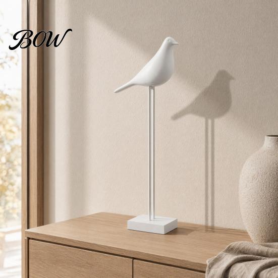 Anspruchsvolle Nachttisch-Ornamente Schwarz-Weiß Vogel-Figur, Minimalistische Moderne Kunstskulptur für TV Zeitgenössisches Büro Schreibtisch
