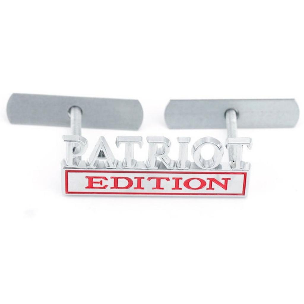 1Pc 3D Metal Patriot Edition Logo Car Front Grille Badge Side Fender Rear Trunk Emblem Sticker Decal