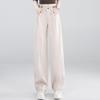 Women's High-Waist Curved Knife Pants - Spring/Autumn 2026, Slimming, Versatile, Straight-Leg, Niche Design.