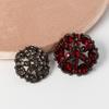 Luxury Rhinestone Metal Retro Buttons - Colorful Hollow Diamond Design with Alloy Base, Decorative Accessories