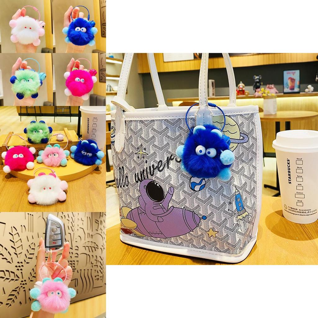 Adorable Fluffy Bunny Keychain Charming Plush Bag Accessory For Couples And Friends