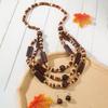 Ethnic Beaded Necklace Women Multi Layer Geometric Wooden Beads Boho Jewelry Premium Simple Versatile Fashion Accessories