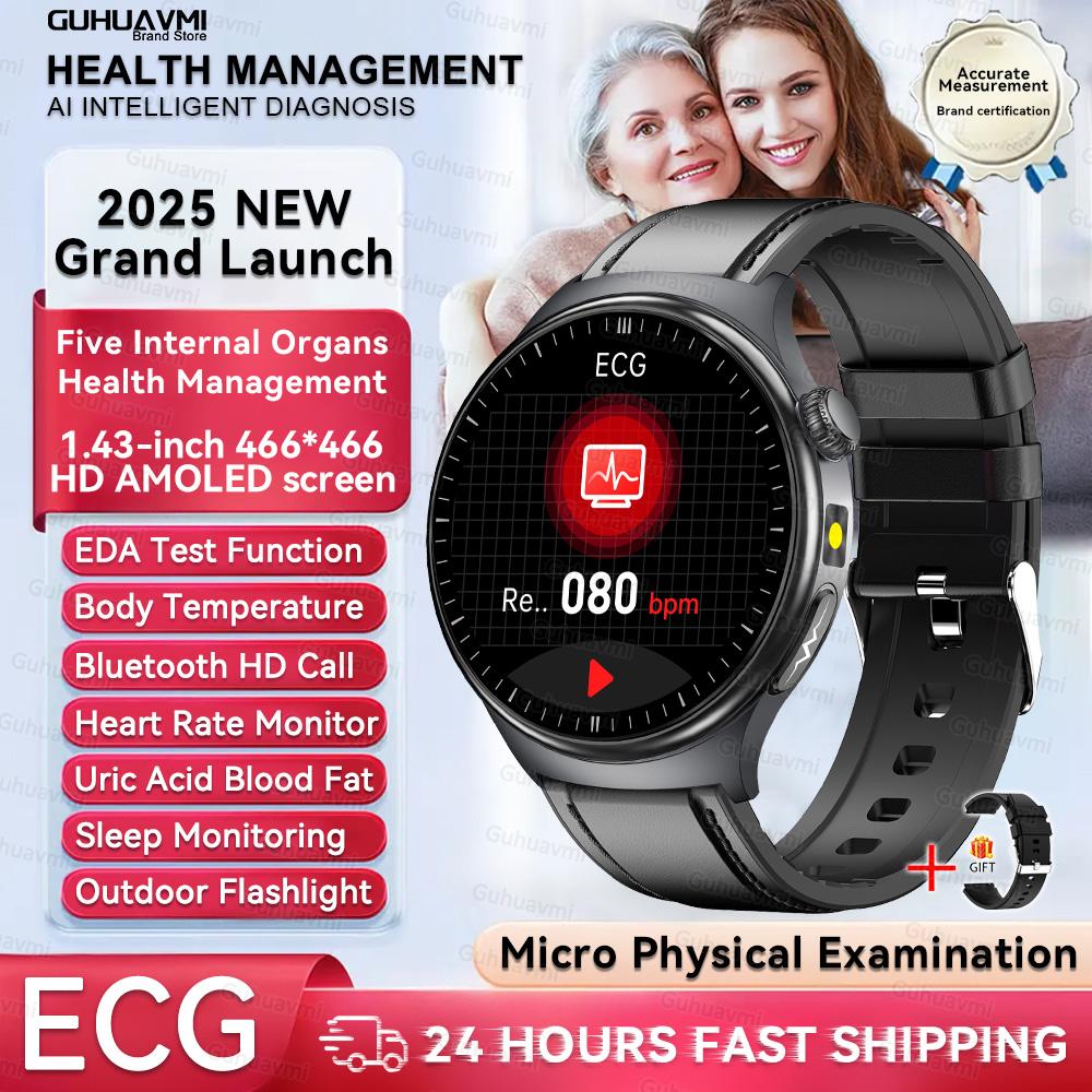 Gesundheits-Smartwatches in Pflegequalität für Männer Frauen Präzise Erkennung Herzfrequenz Blutfette Harnsäure Blutdruck EKG Smart Wat