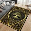 Golden Tree of Life Pattern Carpet with Black and Elegant Design Style Suitable for use as an anti-slip for living room bedroom sofas
