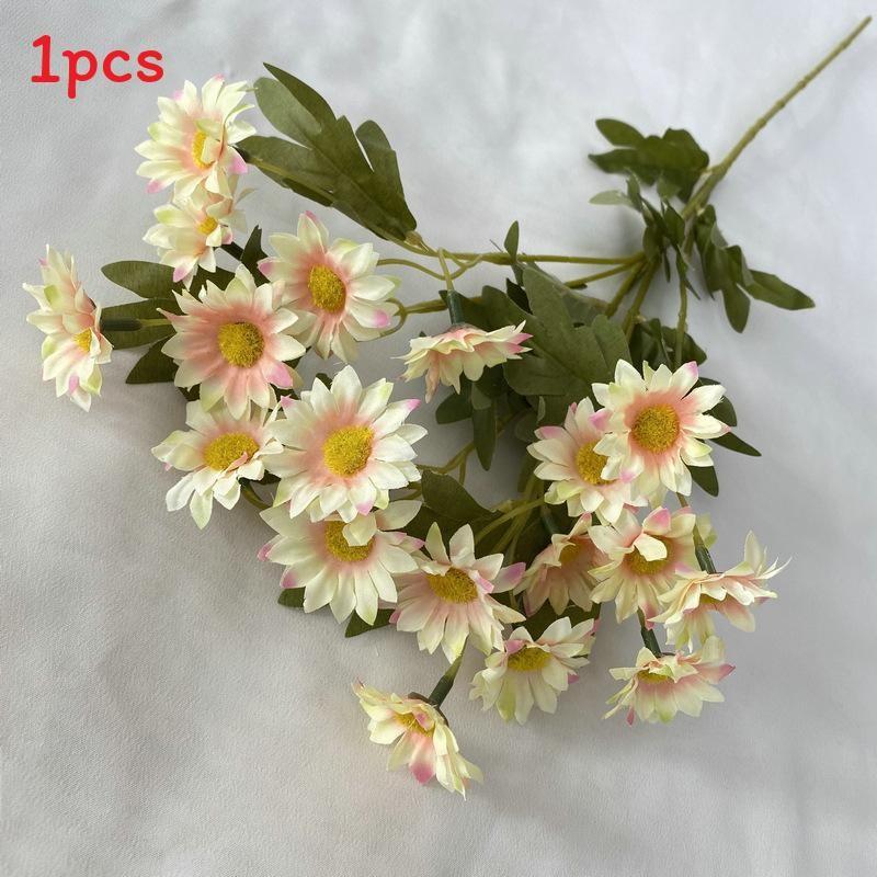 

Fake Stem Long Silk Chamomile Flowers For Home Arrangement Wedding Props Gift Champagne