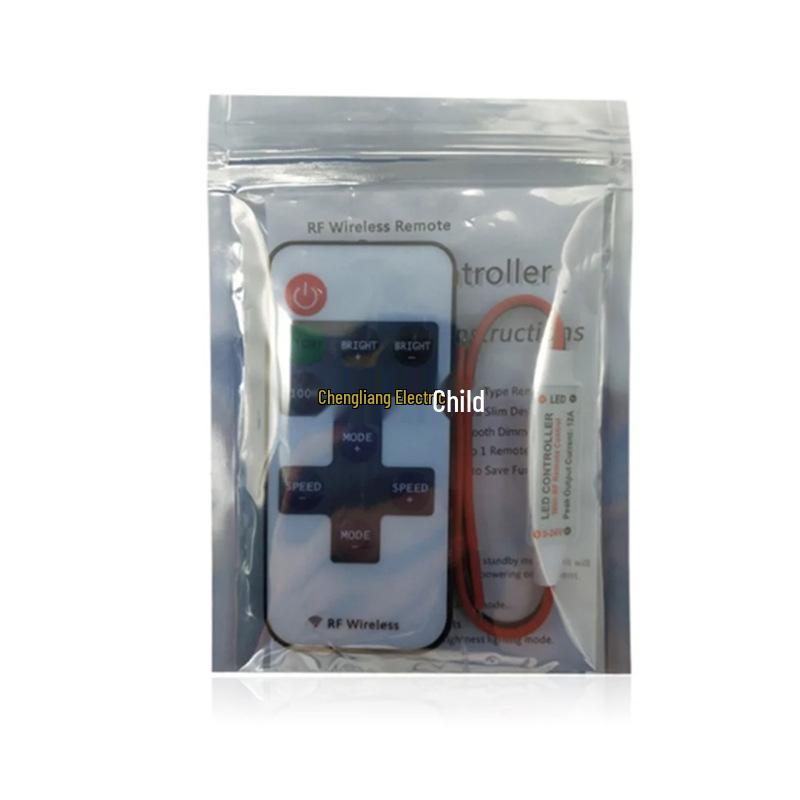 11-Key Single Color Mini RF LED Strip Controller & Dimmer, 5-24V