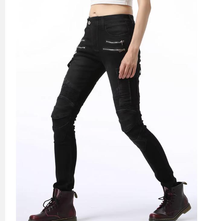 LOONG+BIKER Motorsykkelkjørebukser Jeans For Kvinner+ Offroad Motorsykkelbukser Anti-Fall Bukser