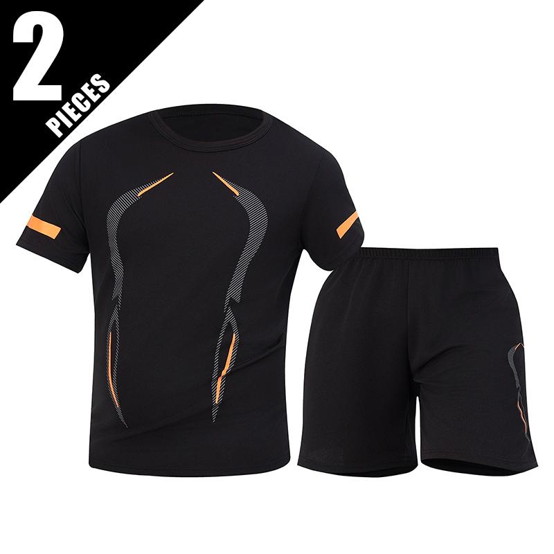 

2/6 Pack Plus Size Men s Quick-drying Short-sleeved Shorts Suit Men s Leisure Sports Running Fitness T-shirt Joker Shorts Teen 6XL