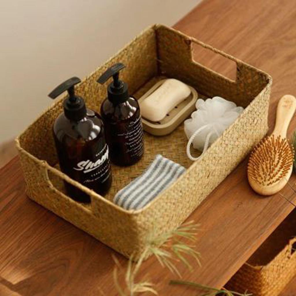 HandWoven Basket Rattan Wicker Basket Wicker Fruit Tea Snack Storage Basket Bread Picnic Basket Cosmetic Box House Ware