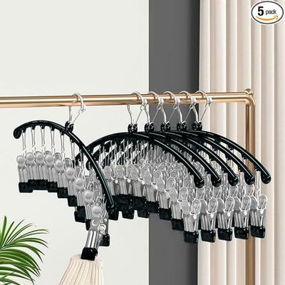 Metal Yoga Pants Hangers Legging Organizer for Closet Upgrade Skirt Pants Hangers with Clips 10 Clips Closet Organizers Rubber Coated