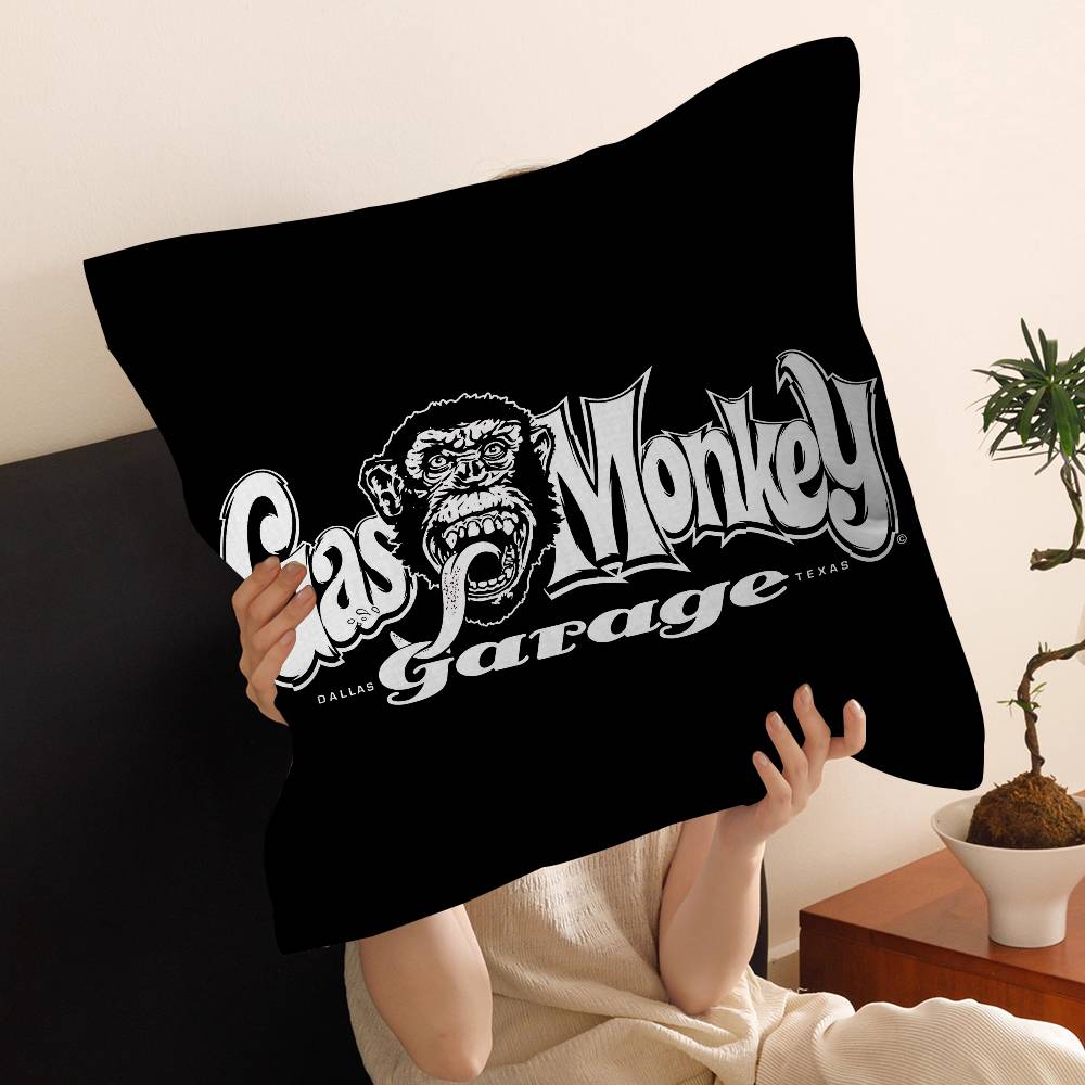 Gas Monkey Garage Logo Personalized Pillow Cover Kids Bedroom Wild Party Decor Pillowcase Kid Birthday Shower Gift