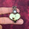 Lemon Chrysoprase Pendant Rainbow Moonstone Pendant Copper Wire Wrapped Pendant