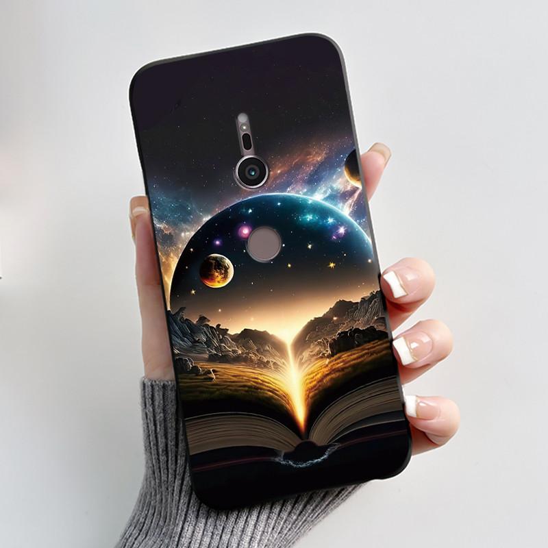 Trendy Milk Tea Rabbit Printed Case For Sony Xperia XZ2/SO-03K Black Case For Sony Xperia XZ3/SO-01L Anti-scratch Soft Shell