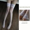 Zhenmei Women's Feather Lace Glossy Thigh-High Stockings