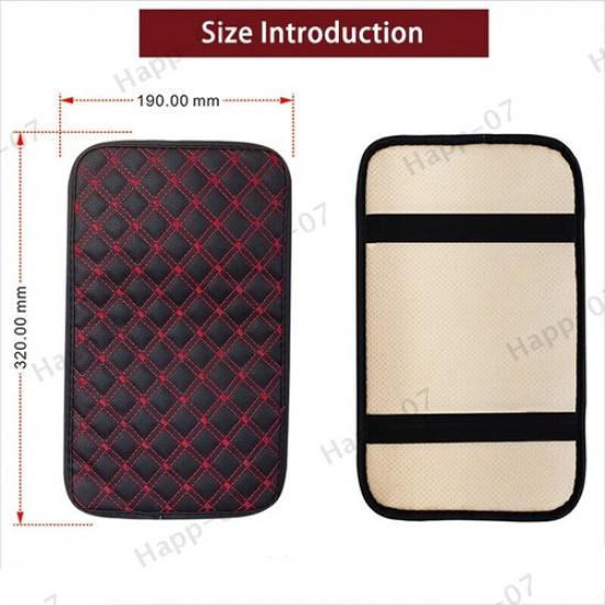 Quilted Embroidery PU Leather Car Armrest Box Cover Pad Center Console Protector