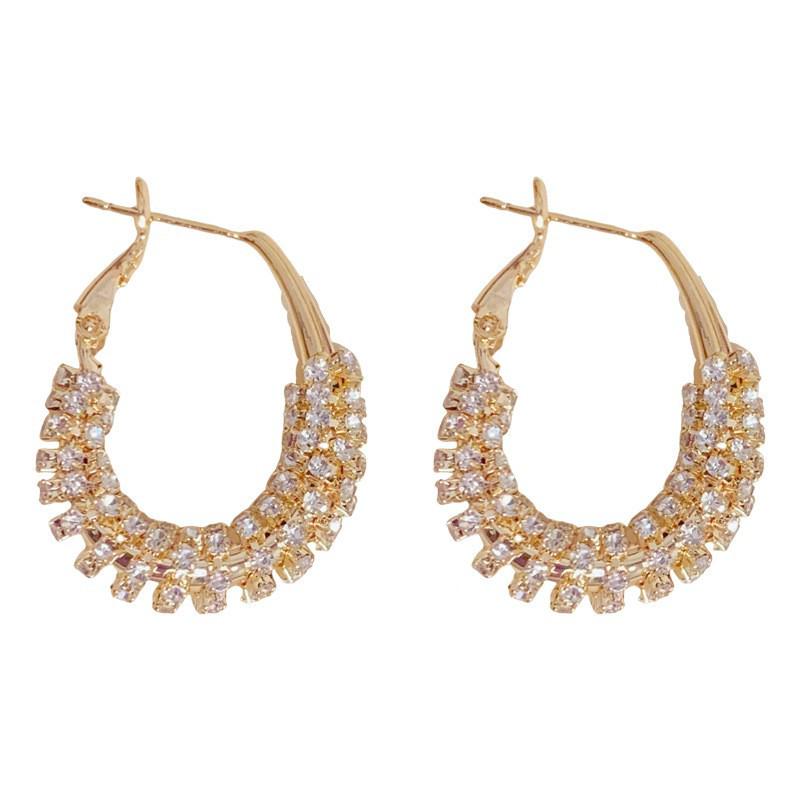 Exquisite Zircon Round Circle Earrings: Unique Design, Ultra-Shiny, Versatile Fashion for Women