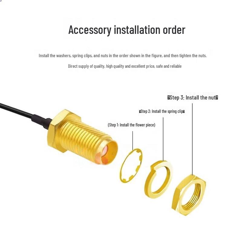 IPEX1 U.FL To SMA Right-Angle RG1.13 RF Jumper Cable (10cm, 10-Pack)