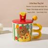 Jingci Cute Cartoon Ceramic Mug with Lid