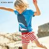 Summer Dinosaur Print Boys' Short Sleeve Set - European & American Style
