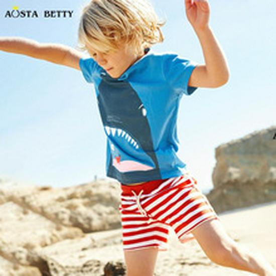 Summer Dinosaur Print Boys' Short Sleeve Set - European & American Style