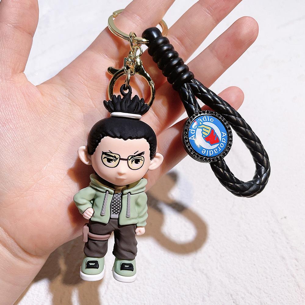 Cartoon PVC Naruto Anime Peripheral Toy Doll Keychain Naruto Silicone Figure Car Key Chain Christmas, Halloween Gift