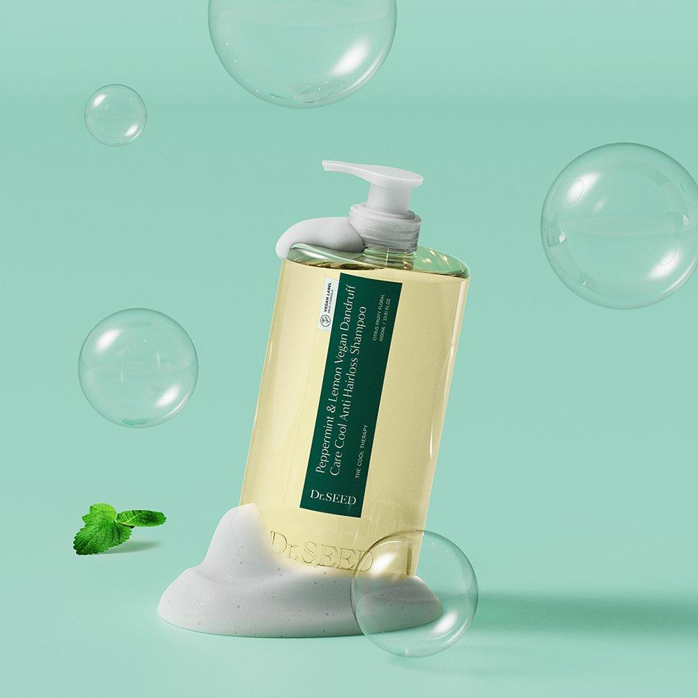 [DR.SEED] Peppermint & Lemon Vegan Dandruff Care Cool Anti-Hair Loss Shampoo Large Capacity 1L