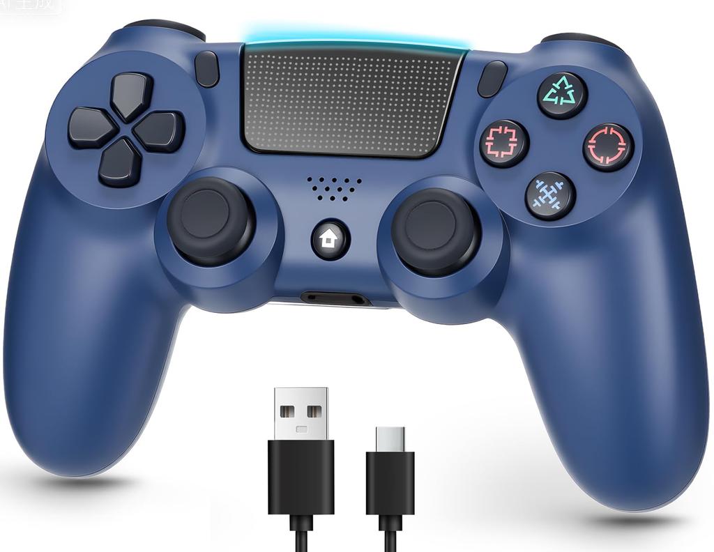 PS4 Controller [2025 Updated Edition] PS4 Controller - PC Turbo Rapid Fire Function, 6-Axis Gyro Sensor, Dual Vibration, High-Precision Buttons,