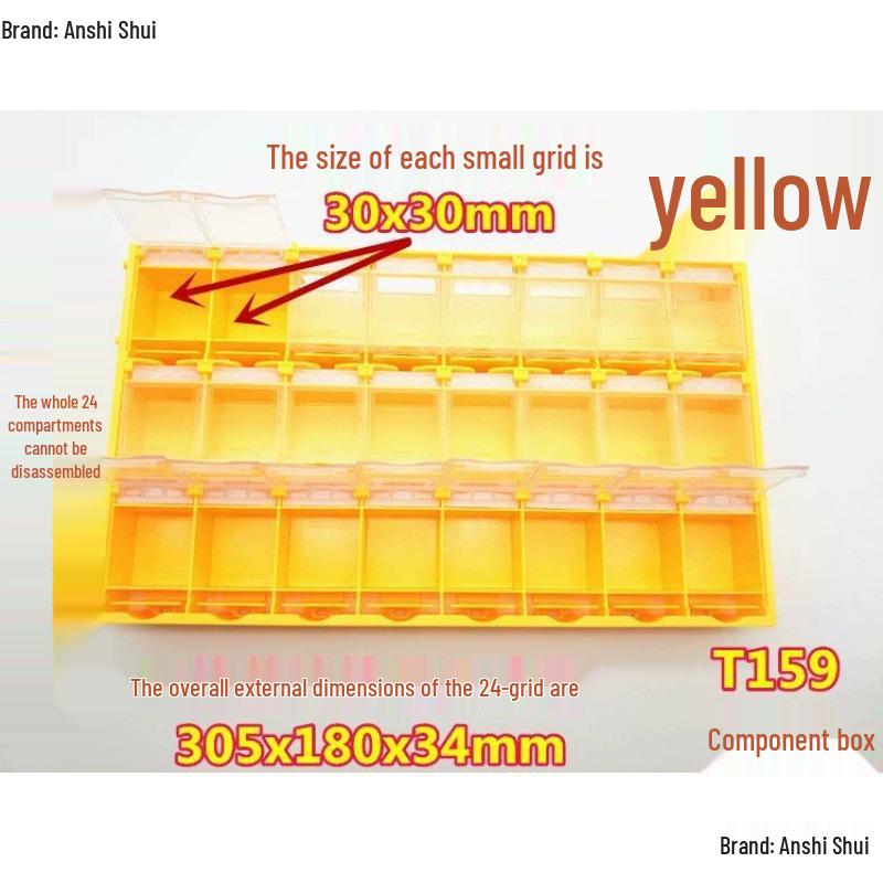 SMT Patch Electronic Organizer: Resistor & Capacitor Grid Plastic Box