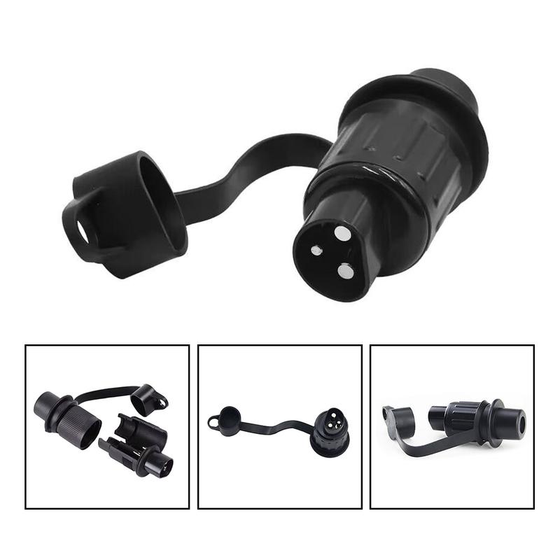 1Pc 12V 3 Pin Trailer Plug/Socket an Trailer Truck Cable Connector Black 3-Pin Trailer Plug Socket Adapter Car Accessories