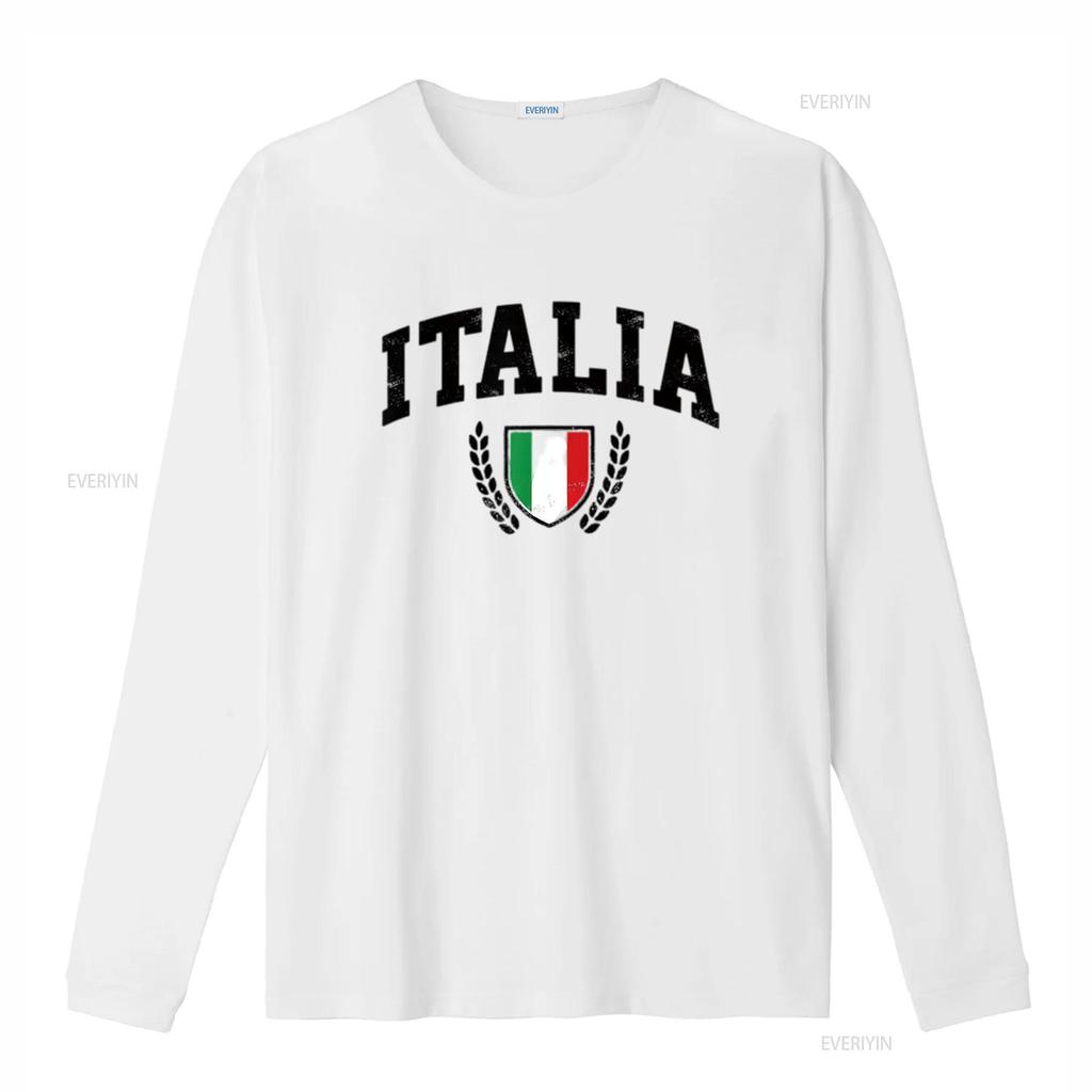 Mens Italia Vintage Sports Design Italy Flag Shield Travel T Shirt White Large Vintage Washed Breathable Casual