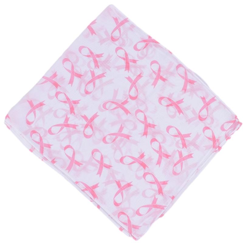 

Классические шарфы для жаркого лета, прохладный шарф на шею, принт с розовой лентой, приятные к коже шарфы для мамы, солнцезащитные аксессуары 1