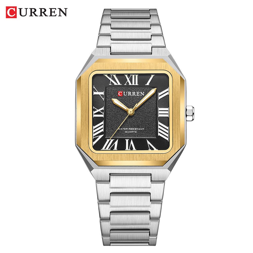 CURREN 8482 Men's Waterproof Quartz Wristwatch with Steel Band – Casual Design
