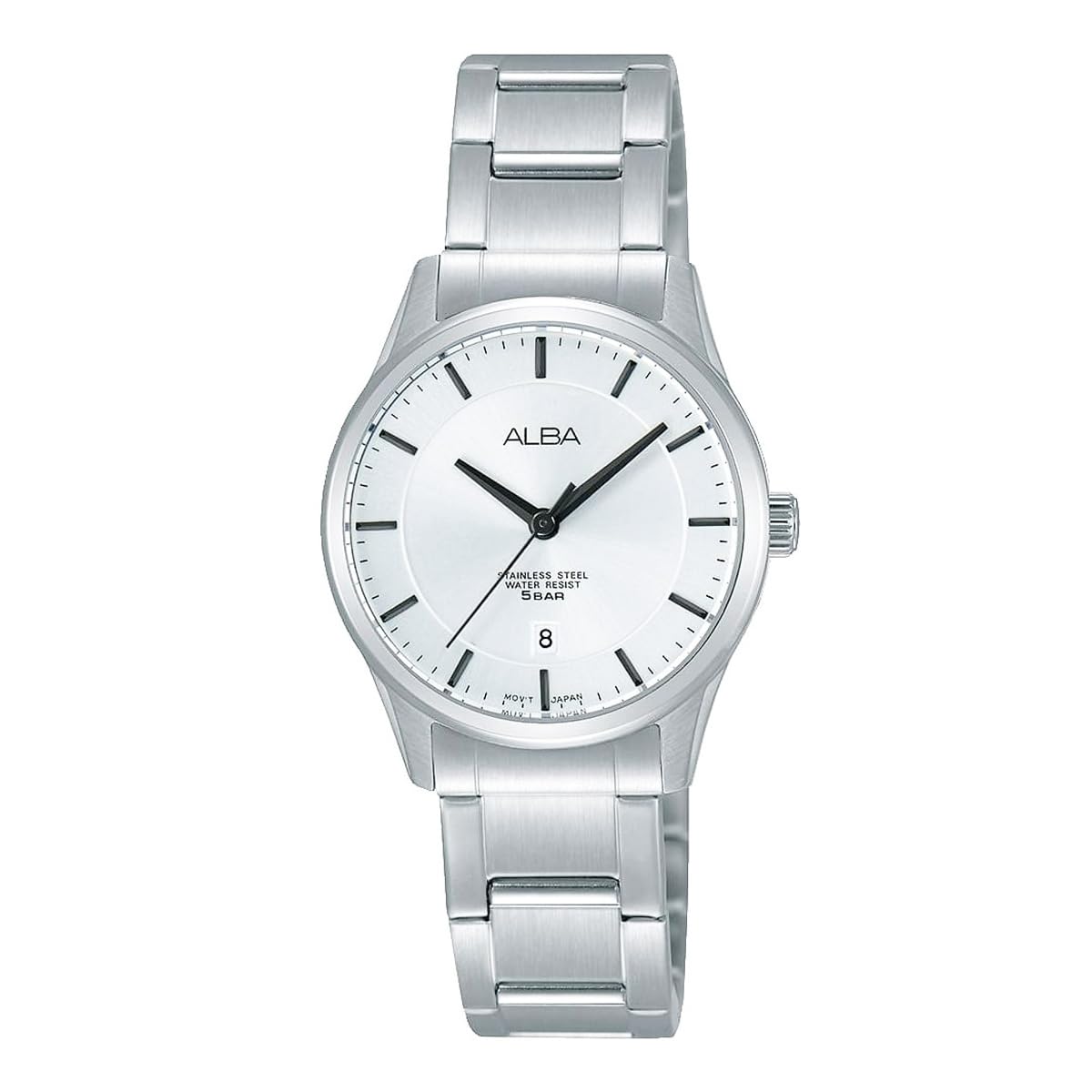 

SEIKO ALBA AH7L79X1 Silver Black Quartz Stainless Steel Business Analog Watch with Date Simple Bracelet Women s Calendar, [Used]