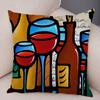 Abstract Painting Cushion Cover Decoration Nordic Style Colorful Cartoon Girl Pillowcase Sofa Home