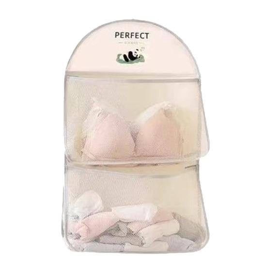 Mesh Storage Bag Large Capacity Wardrobe Organizer Breathable Hanging Storage Net for Underwear Socks Towels Bedroom Dorm Travel