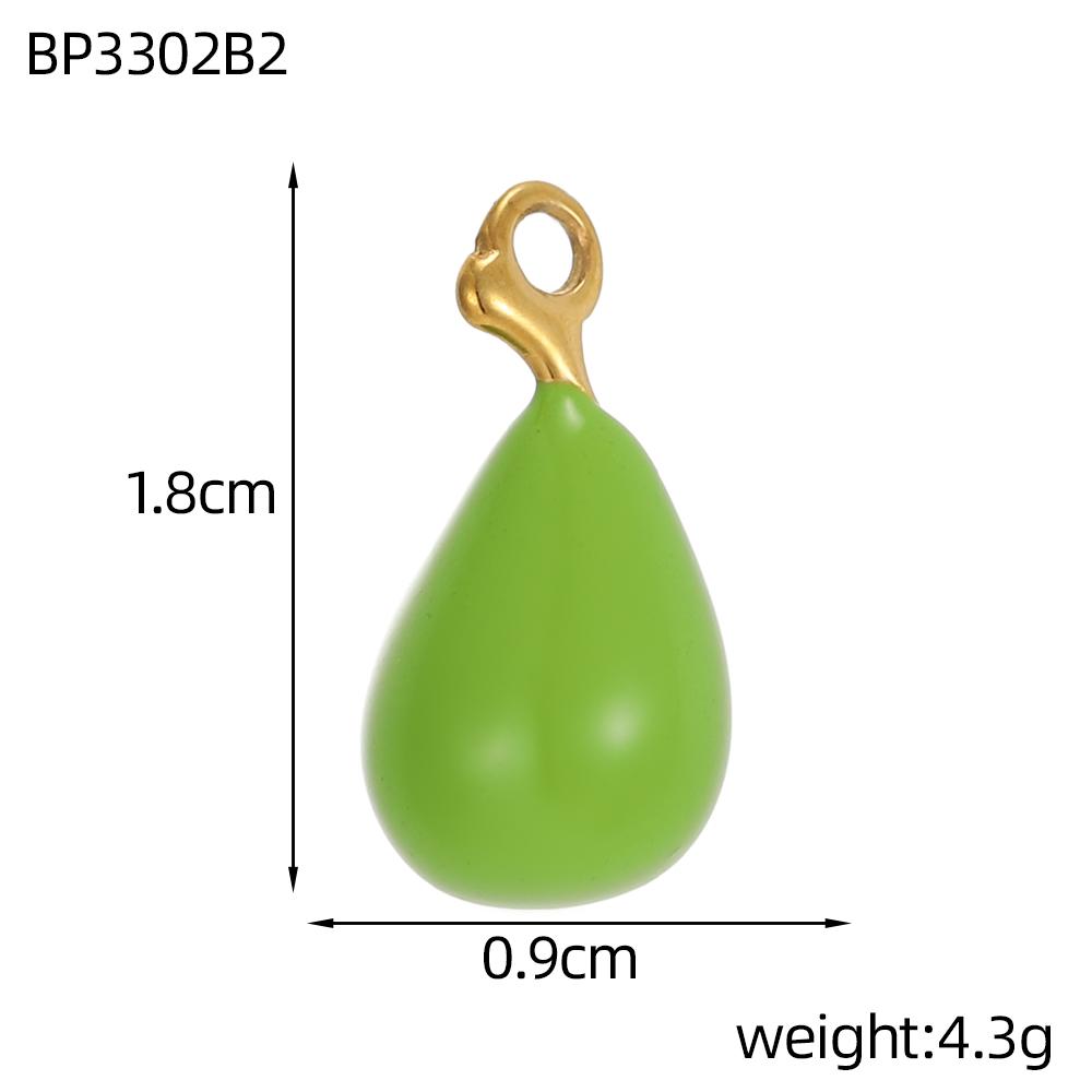 CARLIDANA Fruit Series Charm Enamel Stainless Steel Gold Plated Oil Drop Ice Cream Pendant for DIY Jewelry Necklace Making
