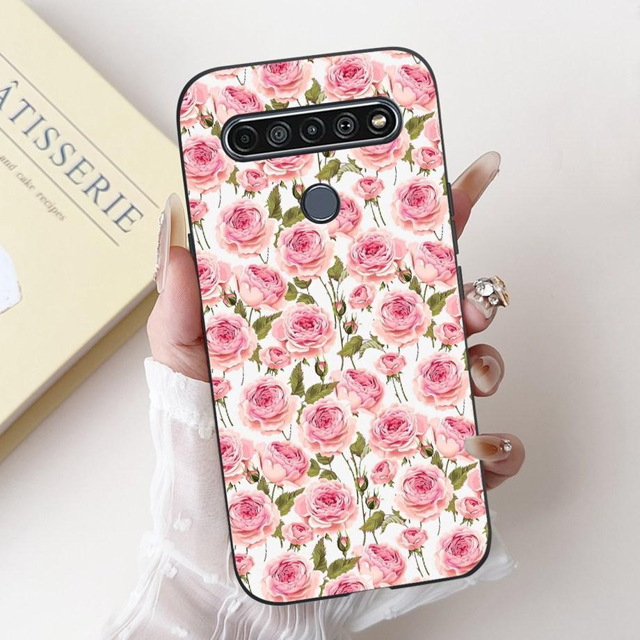 For LG K41s K51s K52 Q52 K61 Q61 K62 K22 2020 Phone Case Back Cover Soft Matte Silicone Slim Fundas Lovely Panda Rabbit Flower