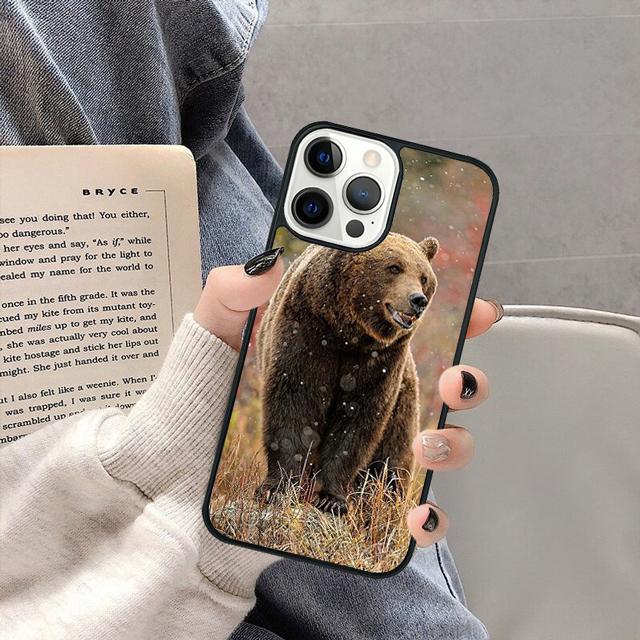 Grizzly Bear Animal Phone Case Cover for iPhone 17 Air 16 16e 15 13 14 11 12 Pro Max Plus  coque fundas Shell